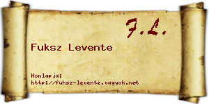 Fuksz Levente névjegykártya