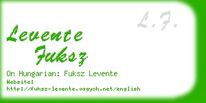 levente fuksz business card